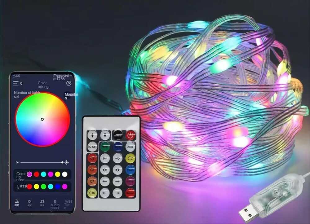 🎄LUCES NAVIDEÑAS LED RGB-CON TRES CONTROLES!!🎄